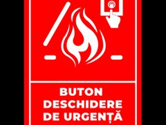 Semn de buton deschidere de urgenta trapa pentru fum